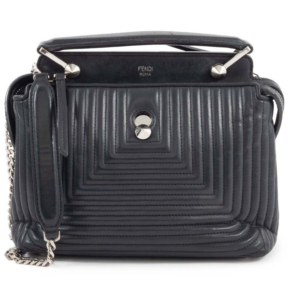 FENDI Black Leather Shoulder Bag